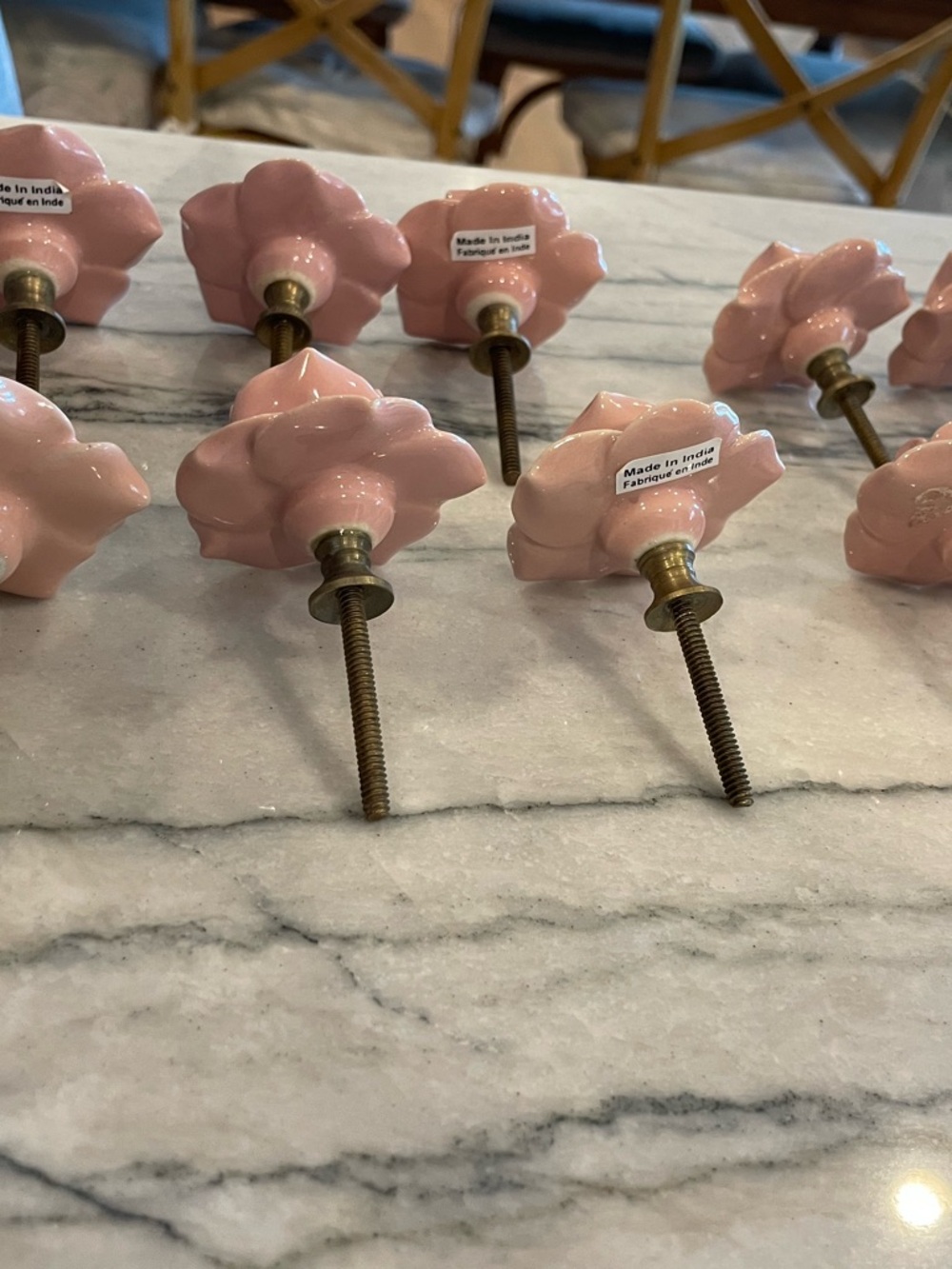 NINE Anthropologie Dusty Pink Ceramic Rose Drawer Knobs - Picture 7 of 9